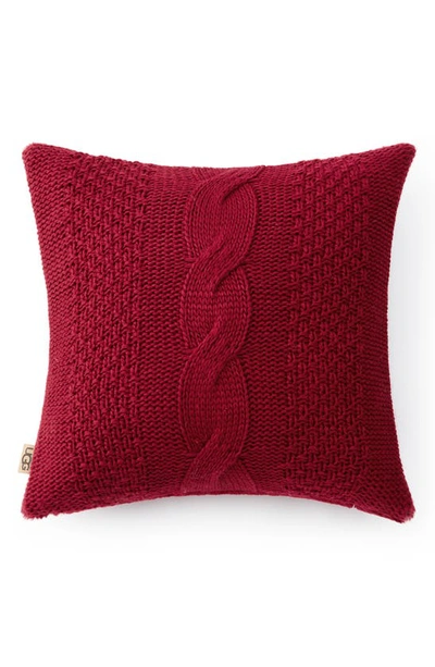 Ugg Erie Cable Knit Accent Pillow In Dark Cherry
