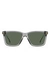 Hugo Boss 55mm Square Sunglasses In Gray/gray Solid