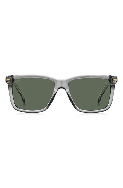 Hugo Boss 55mm Square Sunglasses In Grey Green