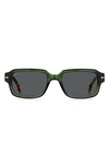 Hugo Boss 53mm Rectangular Sunglasses In Green Havana Grey