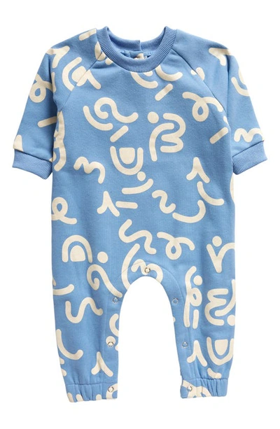 Tiny Tribe Babies' Wiggle Print Romper In Cornflower Blue