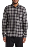 Wax London Shelly Plaid Flannel Button-up Shirt In Black White