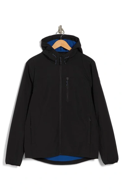 Hawke And Co Water & Wind Resistant Hooded Softshell Jacket In Black