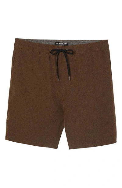 O'neill Reserve Drawstring Waist Shorts In Brown Heather