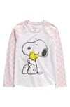 Tucker + Tate Kids' Raglan Sleeve Cotton Graphic T-shirt In Ivory Egret- Pink Snoopy