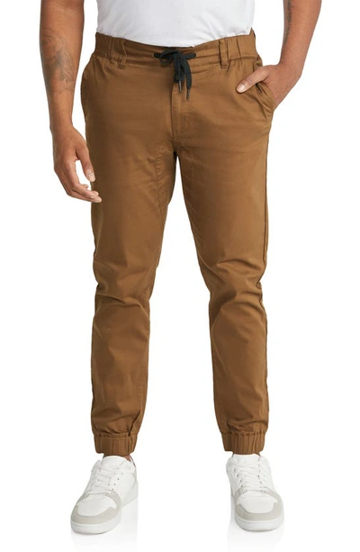 Johnny Bigg Comfort Stretch Cotton Knit Joggers In Toffee