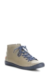 Softinos By Fly London Ibbi Lace-up Sneaker In Sludge/ Navy Supple Leather