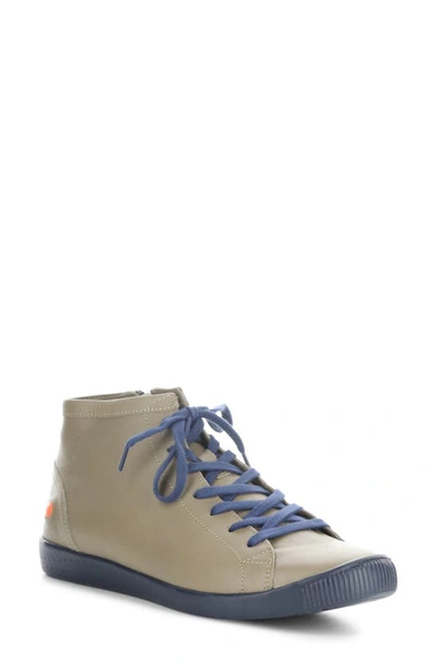 Softinos By Fly London Ibbi Lace-up Sneaker In Sludge/ Navy Supple Leather