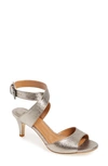 J. Reneé Soncino Strappy Sandal In Metallic Taupe Leather