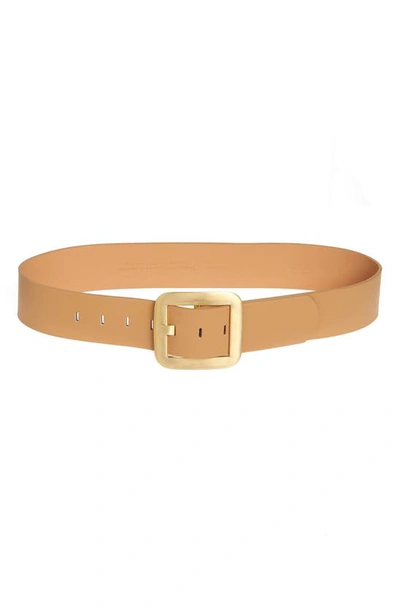 Treasure & Bond Vera Wide Leather Belt In Tan