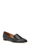 Nine West Abay Pointed Toe Flat In Black Patent