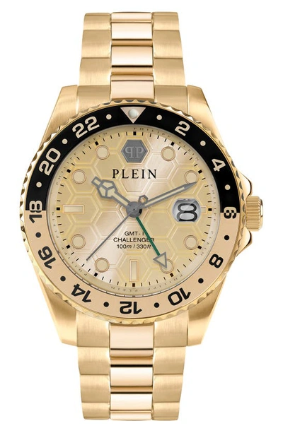 Philipp Plein Gmt-i Challenger Bracelet Watch In Gold