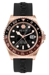 Philipp Plein Gmt-i Challenger Silicone Strap Watch, 44mm In Black