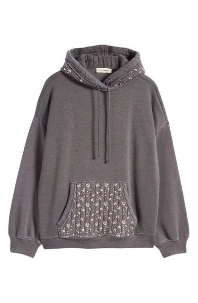 Lucky Brand Quilted Patchwork Hoodie In Black