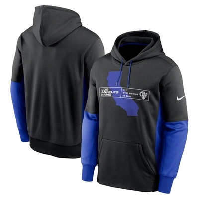 Nike Black Los Angeles Rams Color Block Fleece Performance Pullover Hoodie