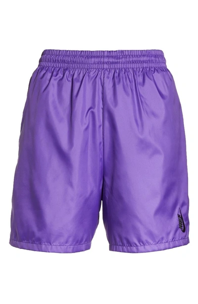 Nike Lab Collection Unisex Heritage Shorts In Purple/ Obsidian/ Black
