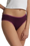 Hanky Panky Movecalm Ruched Back Briefs In Dried Cherry Red/damson Plum