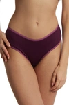 Hanky Panky Movecalm High Waist Thong In Dried Cherry Red/damson Plum