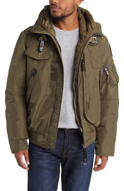 Parajumpers Gobi Hooded Down Bomber Jacket In Toubre