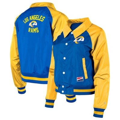 New Era Royal Los Angeles Rams Coaches Raglan Full-snap Jacket