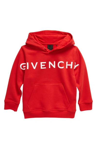 Givenchy Kids' 4g Logo Fleece Hoodie In Bright Red