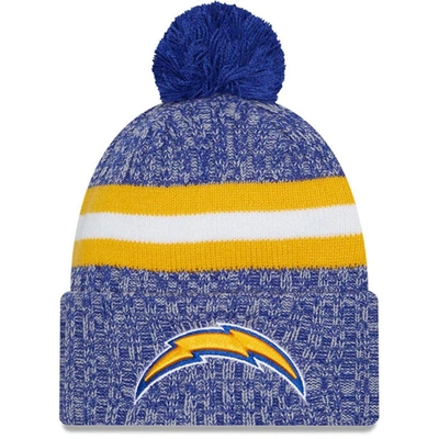 New Era Blue Los Angeles Chargers 2023 Sideline Cuffed Knit Hat With Pom