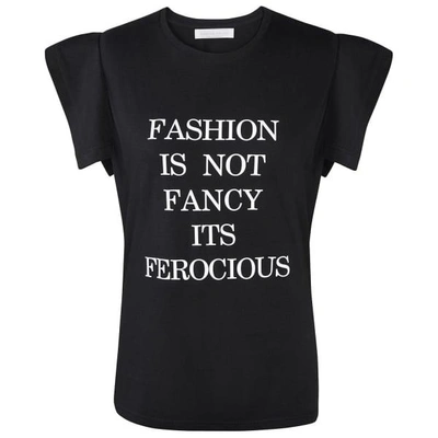 Siobhan Molloy Black Fashion Is Not Fancy Fly-away Sleeve T-shirt