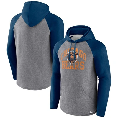 Fanatics Branded Heather Gray Chicago Bears Favorite Arch Raglan Pullover Hoodie