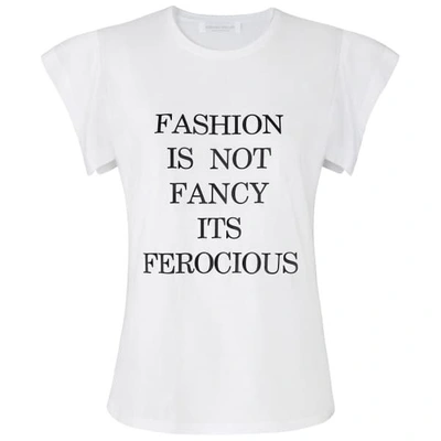 Siobhan Molloy White Fashion Is Not Fancy Fly-away Sleeve T-shirt