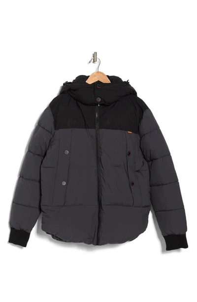 Hawke And Co Water Resistant Hooded Puffer Jacket In Carbon