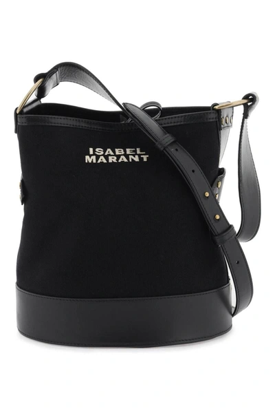 Isabel Marant Cotton Canvas Shoulder Bag In Black