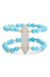 Elise M Candice Double Stretch Bracelet In Turquoise