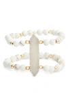 Elise M Candice Double Stretch Bracelet In White