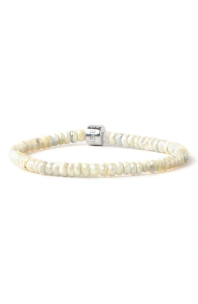 Anzie Boheme White Silverite Rondelle Bracelet