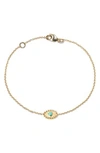 Anzie Dew Drop Evil Eye Turquoise Bracelet In Gold