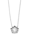 Anzie Dew Drop Micro Flower Pendant In White Topaz