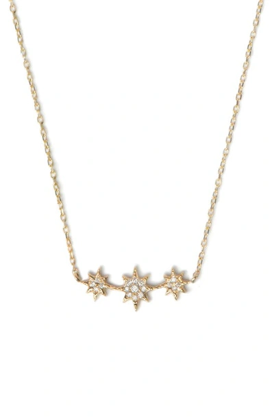 Anzie North Star Curve Diamond Pavé Necklace In Gold