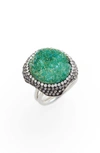 Elise M Goddess Drusy & Crystal Ring In Emerald