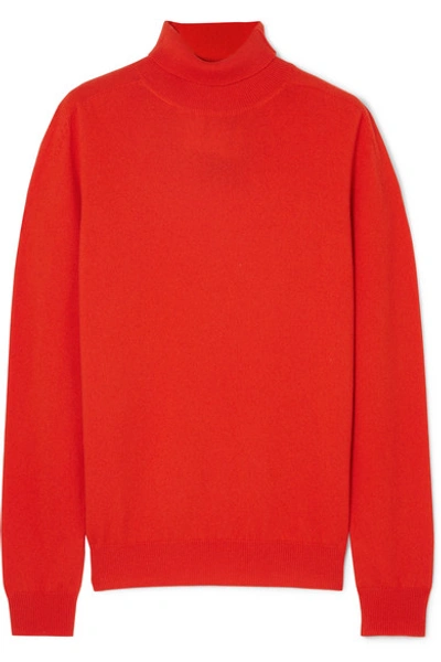 Jil Sander Cashmere Turtleneck Sweater In Red