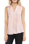 Vince Camuto Rumpled Satin Blouse In Eden Pink