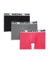 Diesel Umbx Sebastian 3-pack Boxer Briefs In Black Multi