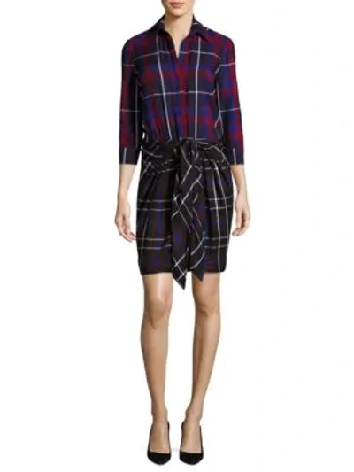 L Agence Kylie Plaid Shirtdress In Black Multi