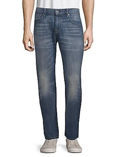 7 For All Mankind Cotton Straight-leg Jeans In Blue