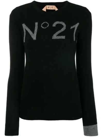 N°21 Nº21 Logo Fitted Sweater - Black
