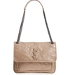 Saint Laurent Medium Niki Leather Shoulder Bag - Beige In Light Taupe