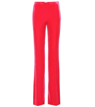 Miu Miu Velour Pants In Pink