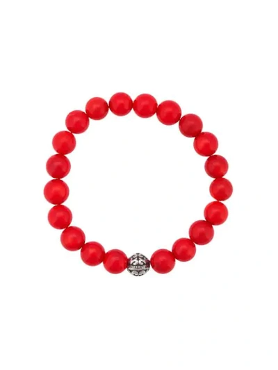 Nialaya Jewelry Beaded Wristband In Red