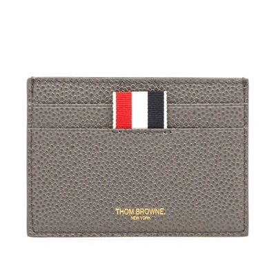 Thom Browne Diagonal Stripe Card Holder In Grey