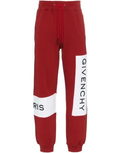 Givenchy Red & White Logo Jogger Sweatpants