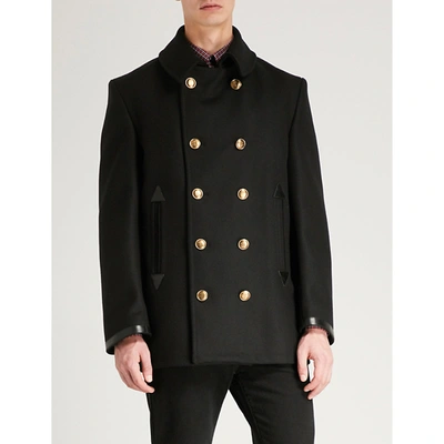 Givenchy Double-breasted Wool-blend Pea Coat In Black